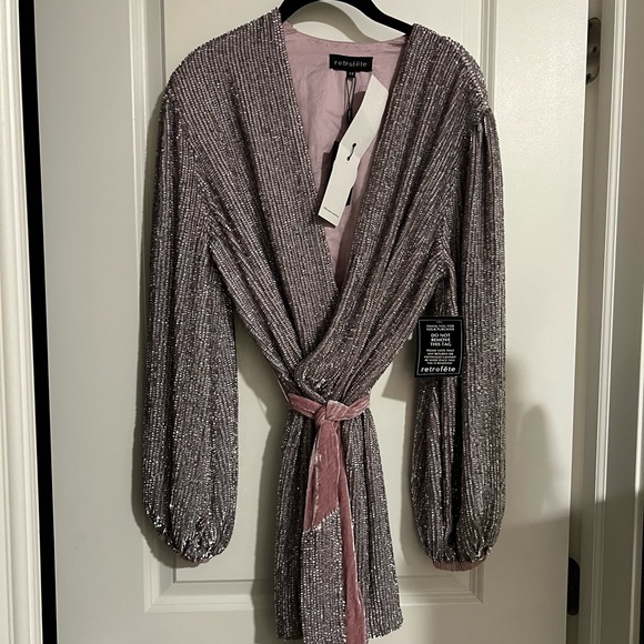 Retrofete GABRIELLE SEQUIN ROBE in dusty lilac - Picture 11 of 14